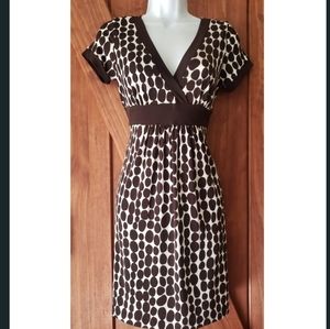 Brown and Cream Polka Dot Dress